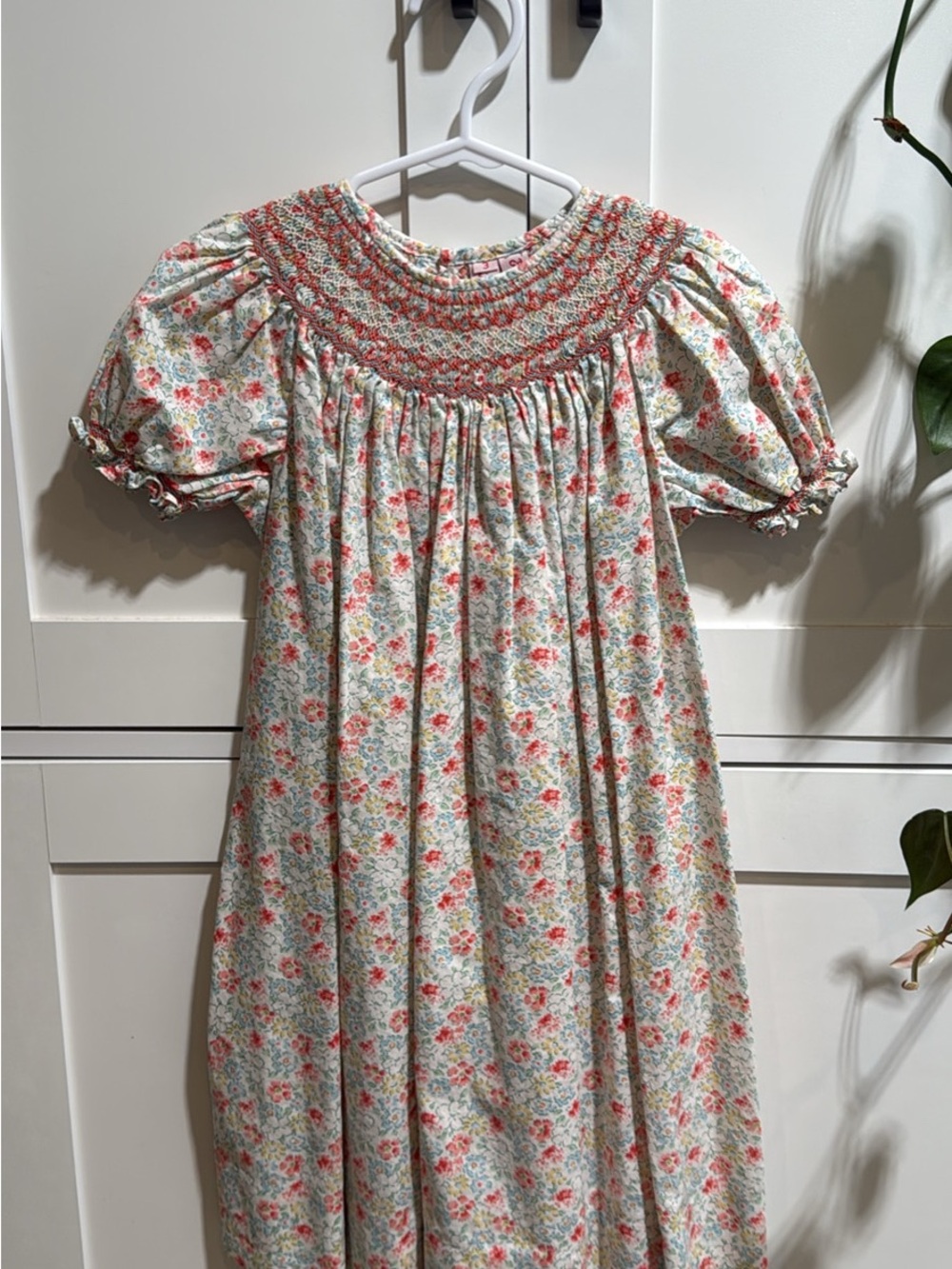 Smocked Floral Puff Sleeve Dress